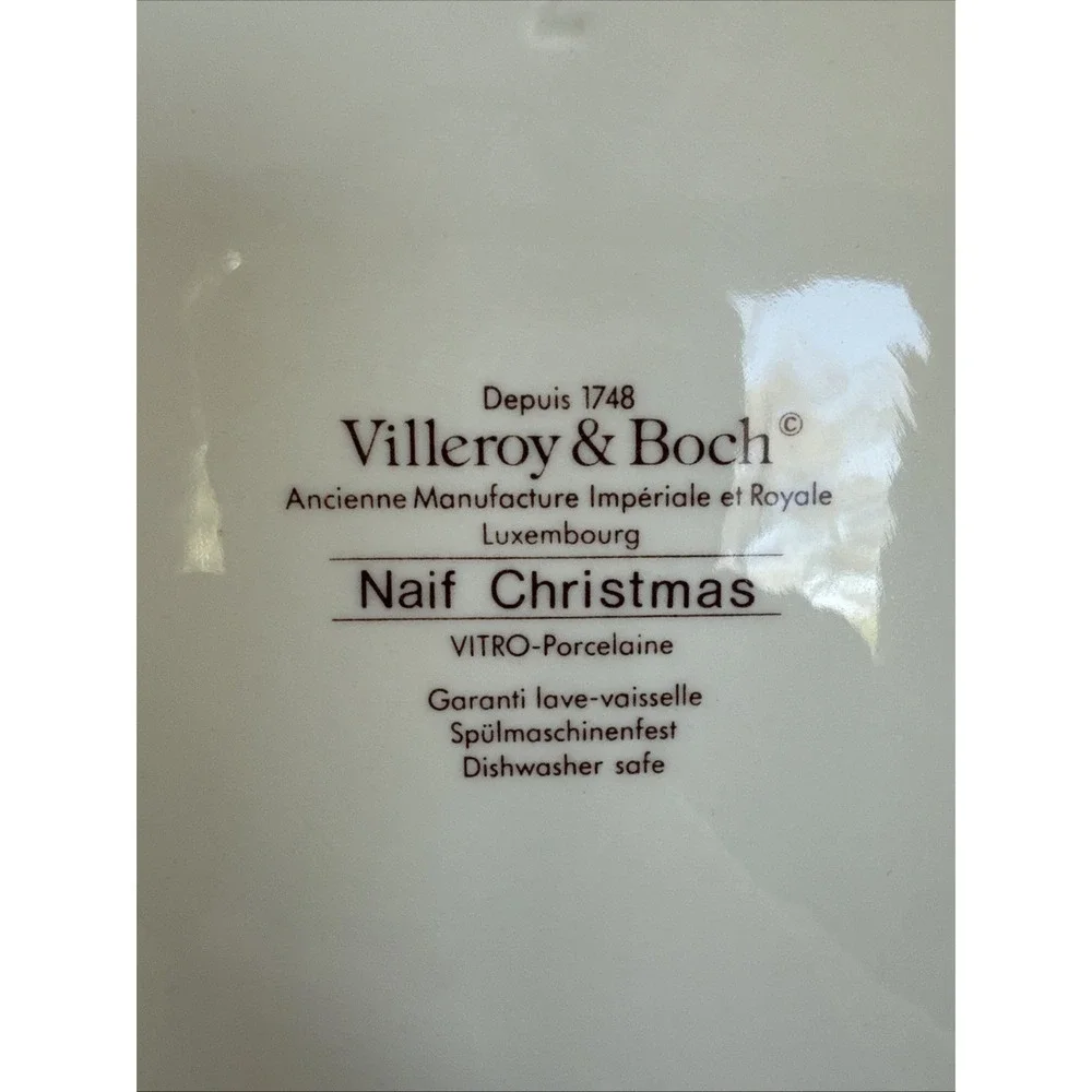 Villeroy‎ & Boch Naif Christmas 7.75 Inch Vegetable Side Serving Bowl Dish NEW